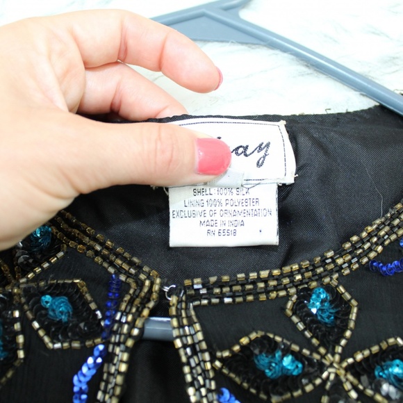 SOLD VTG Stenay Silk Sequin Beaded Evening Jacket - Picture 4 of 8